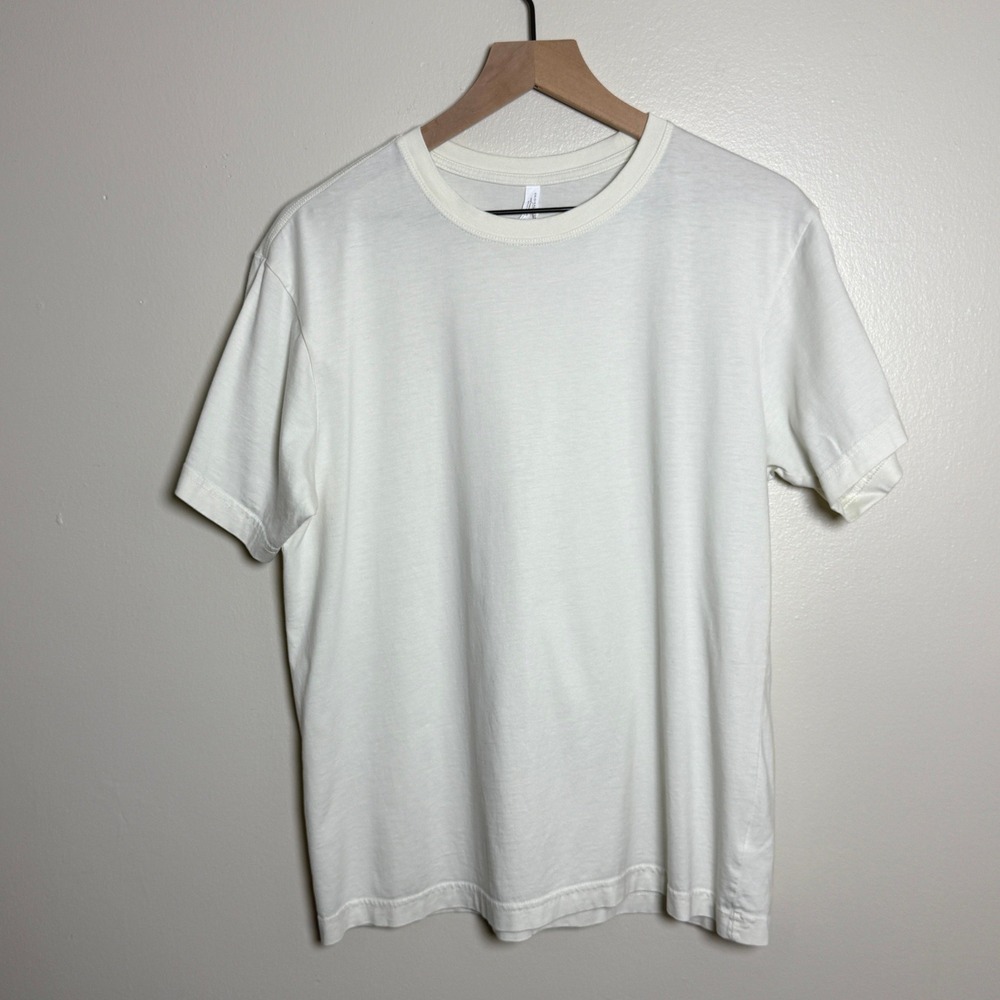 Original Favorites Mens Supima Cotton Crewneck T-Shirt L Cream Off-White Basics